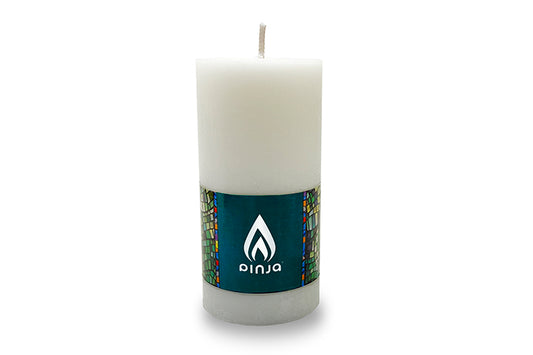 White Rapeseed Wax Pillar Candle, Unscented & Vegan, 50x100 mm
